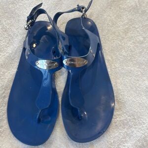 Michael Kors Blue Sandals with Silver Details